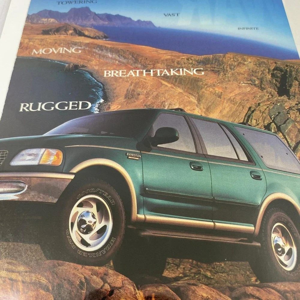 Vtg Print Ad 90's Ford Expedition 2 Page Genuine Magazine Advertisement Ephemera